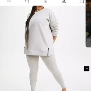 torrid Light Gray Crewneck Sweater Top